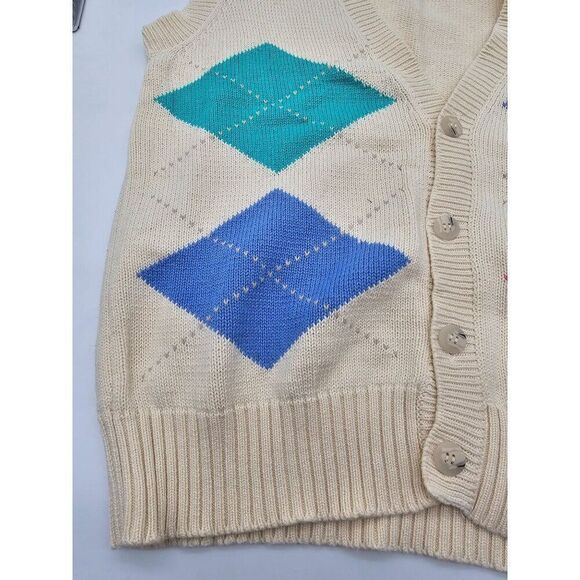 Vintage Boston Traders Argyle Knit Vest Size - Picture 4 of 8